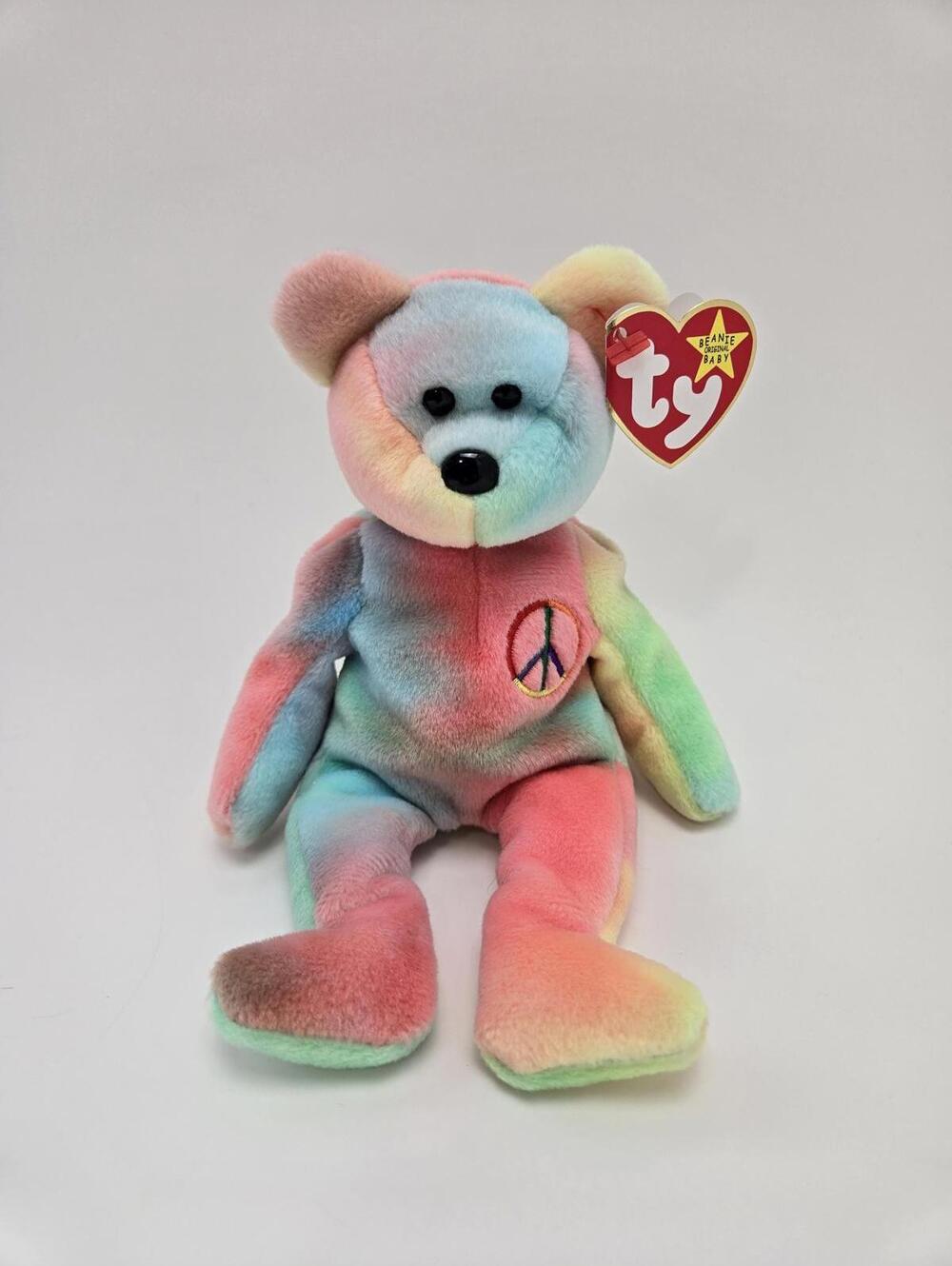 Ty Beanie Baby “Peace” the Bear - Canadian Tush Stamp # 115 (8.5 inch)